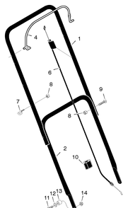 Handle Assembly Diagram and Parts List for 20112X92C 2005 Briggs and Stratton Lawn Mower